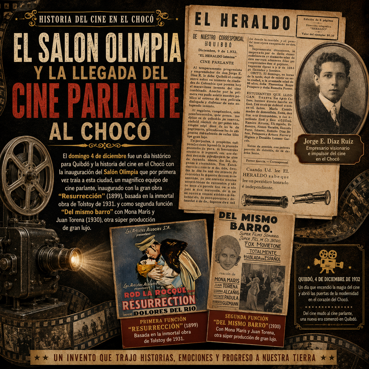 EL SALÓN OLIMPIA Y LA LLEGADA DEL CINE PARLANTE AL CHOCÓ. Por :Gonzalo Díaz Cañadas *